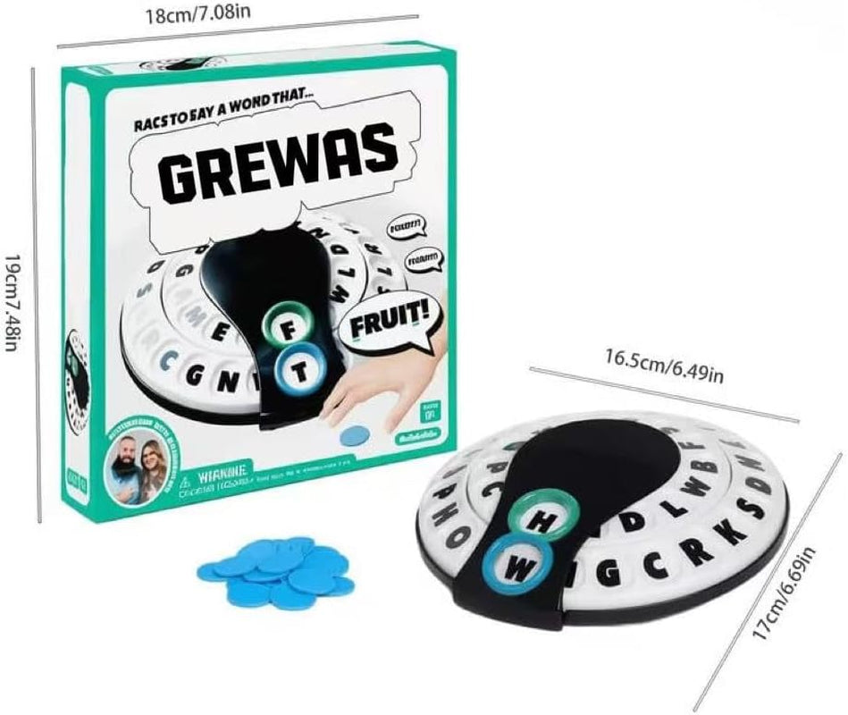 Starts With/Ends with Word Game, 2026 New Spin & Shout Word Game, First Letter Last Letter Game with 20 Tokens, the Fast-Paced Family Party Game - Choose a Category & Race against the Time