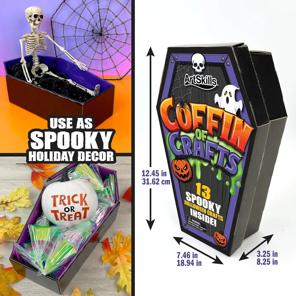 Coffin of Crafts Halloween Advent Calendar 2026 - Halloween Crafts for Kids | 13 Spooky Crafts - Halloween Diamond Art Décor Craft Kit for Boys and Girls