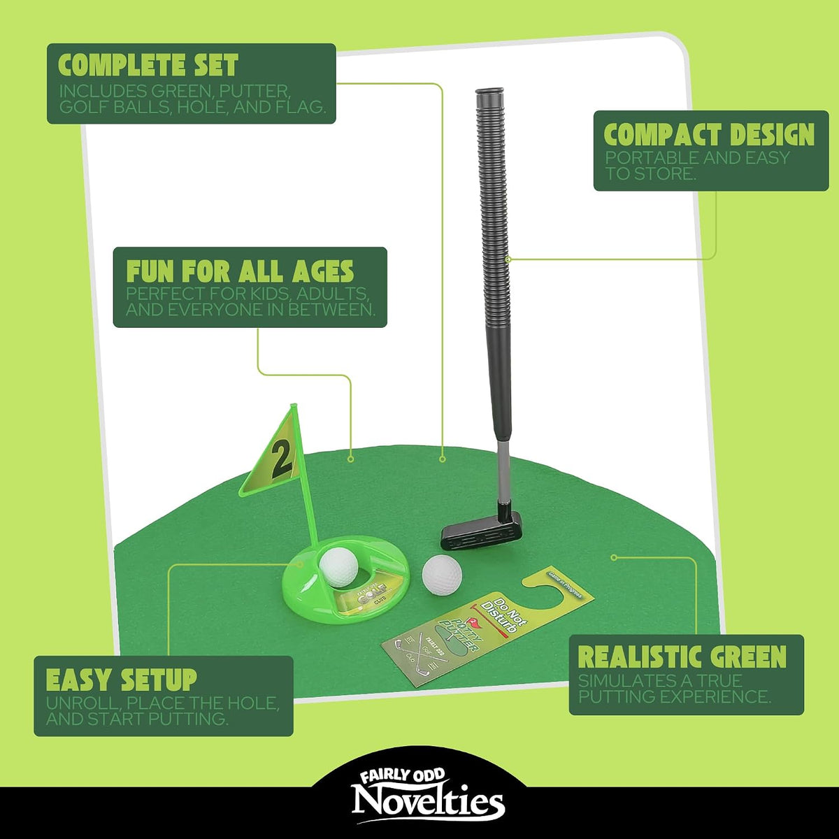 Potty Putter Toilet Time Golf Game - - Funny Novelty Bathroom Sports Gift