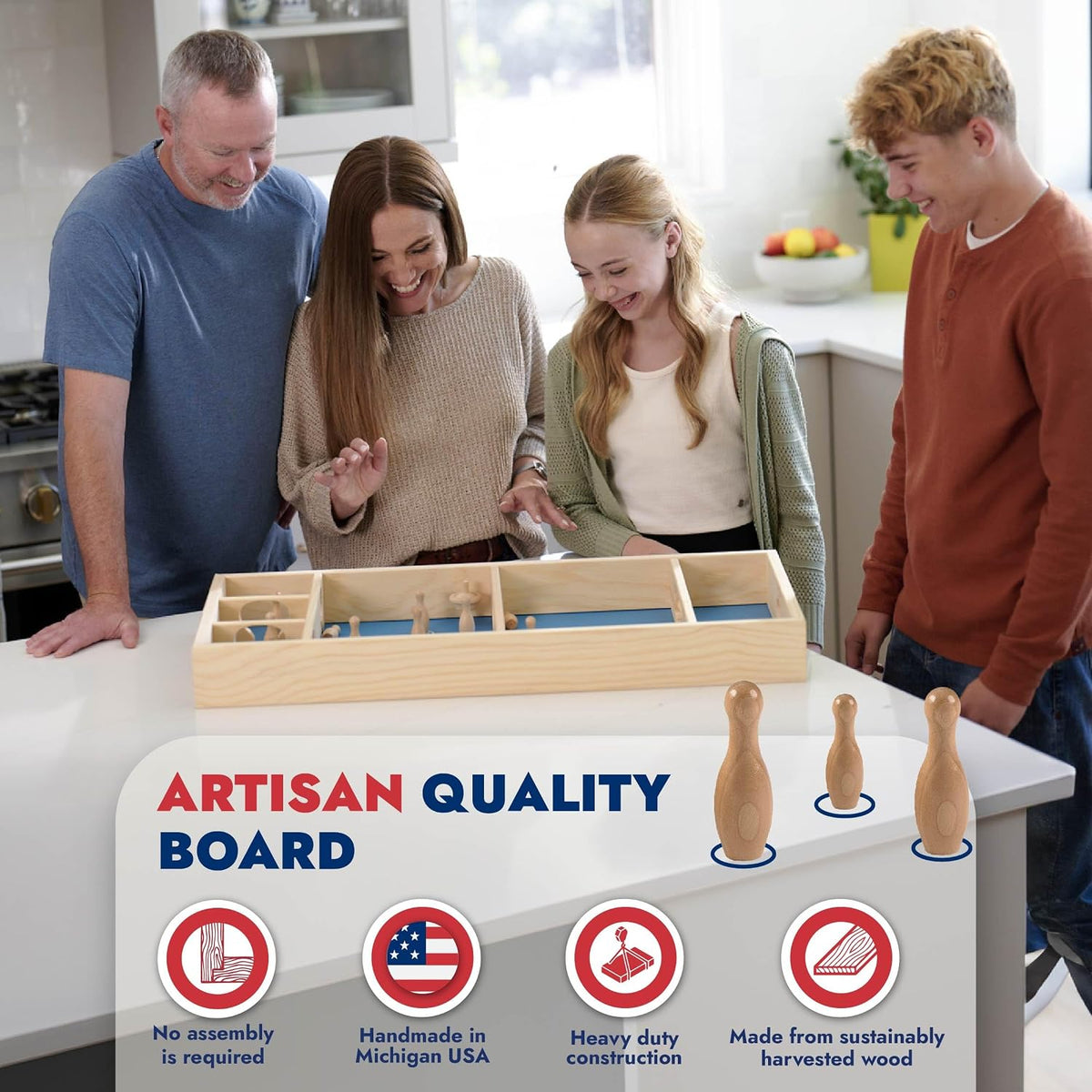 Skittles Game – Large Board Games for Adults & Children – Wooden Family Board Games for Family Night – Indoor and Outdoor Games for Family
