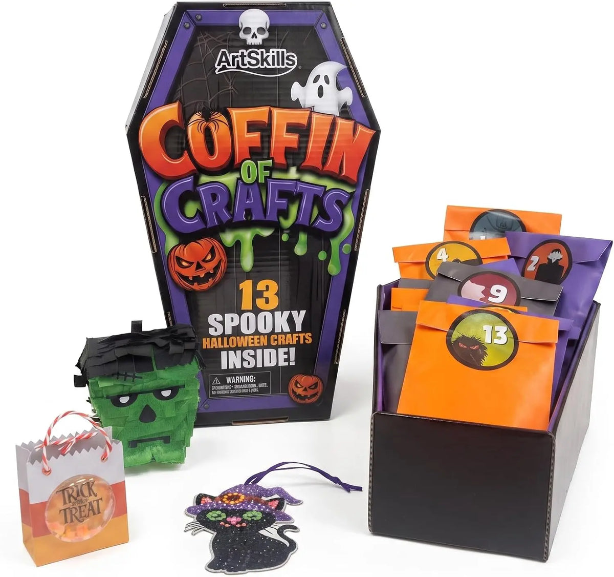Coffin of Crafts Halloween Advent Calendar 2026 - Halloween Crafts for Kids | 13 Spooky Crafts - Halloween Diamond Art Décor Craft Kit for Boys and Girls