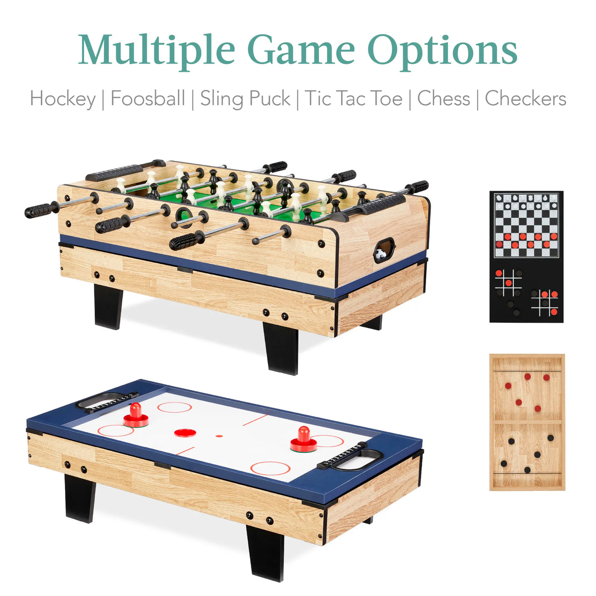 Best Choice Products 11-In-1 Kids Combo Game Set W/ Ping Pong, Foosball, Air Hockey, 5 Accessory Bags