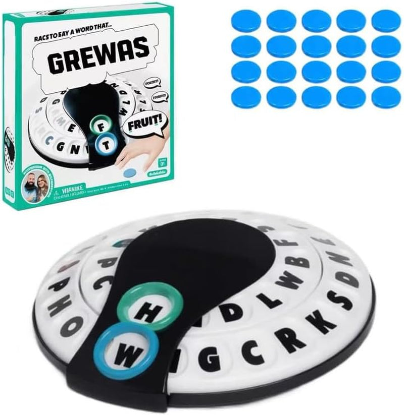 Starts With/Ends with Word Game, 2026 New Spin & Shout Word Game, First Letter Last Letter Game with 20 Tokens, the Fast-Paced Family Party Game - Choose a Category & Race against the Time