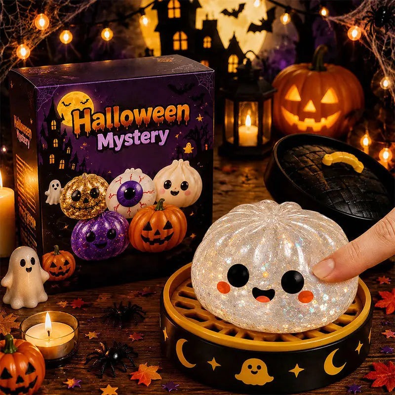 JOYTUTUS Halloween Ghost-Shaped Squishy Fidgets - Maltose-Filled Squeeze Stress Ball, Grip Therapy Car Interior Accessory, Decompression Grip, Ready-To-Ship Gift Set