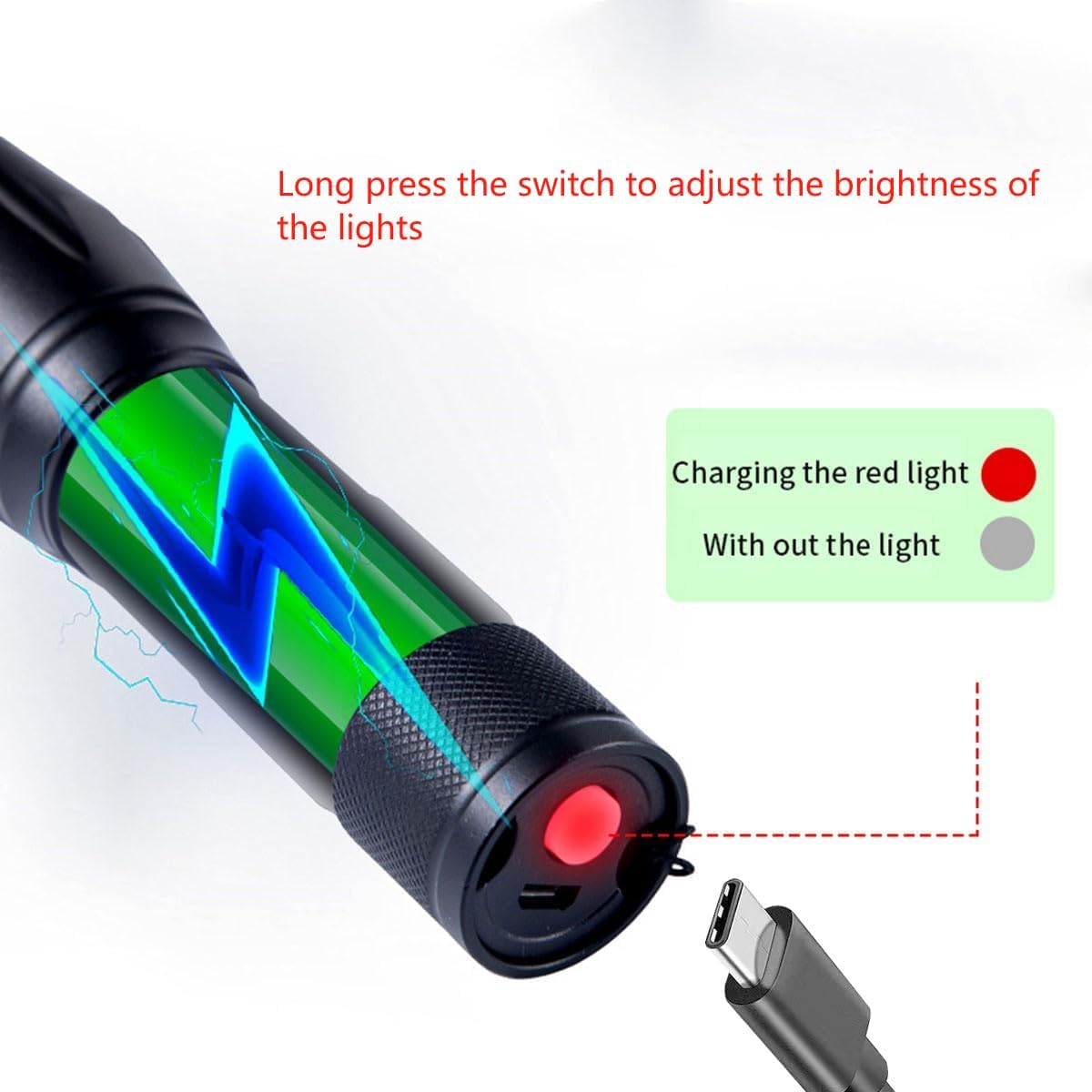 İngilizce (Shopify / Global Satış İçin):  4-in-1 Multi-Color Rechargeable LED Flashlight (RGBW)