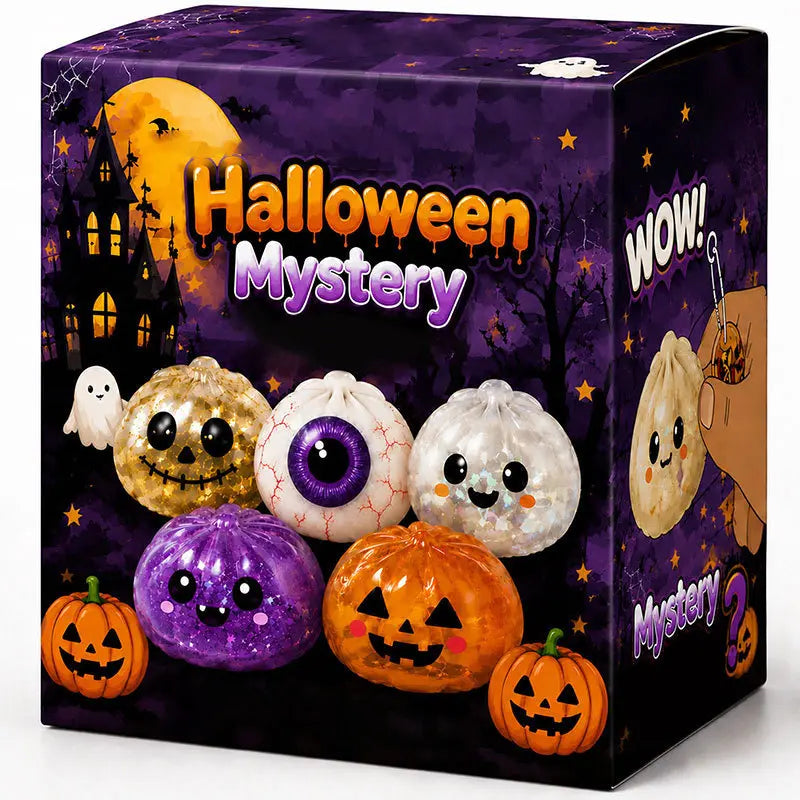 JOYTUTUS Halloween Ghost-Shaped Squishy Fidgets - Maltose-Filled Squeeze Stress Ball, Grip Therapy Car Interior Accessory, Decompression Grip, Ready-To-Ship Gift Set