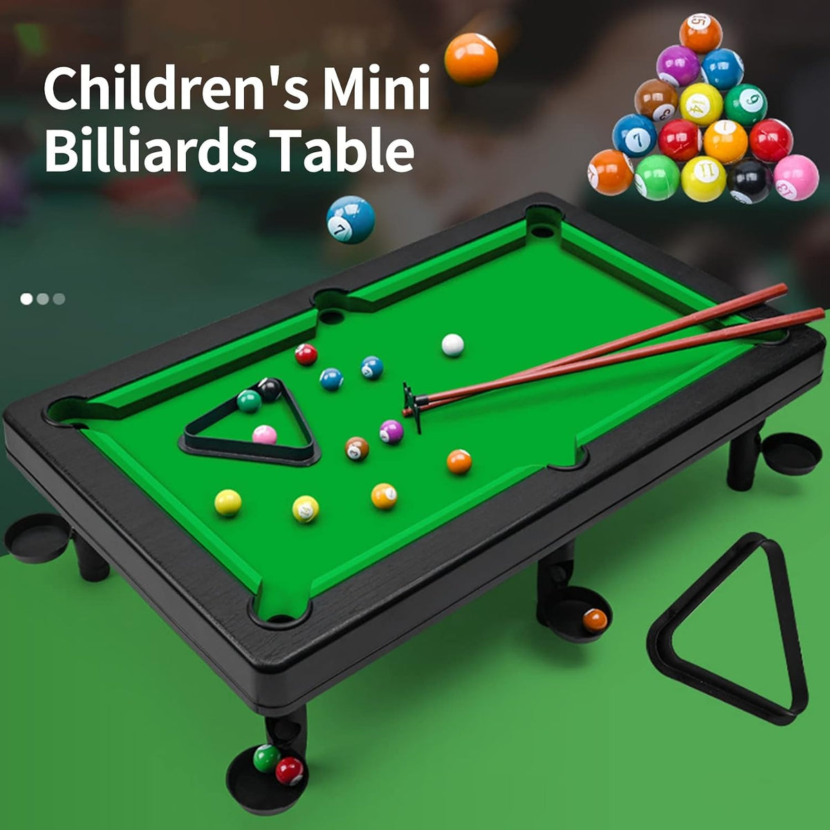 Mini Billiards Desktop Table Toy Game Set Billiards Smooth Decompress Toys 1 Set