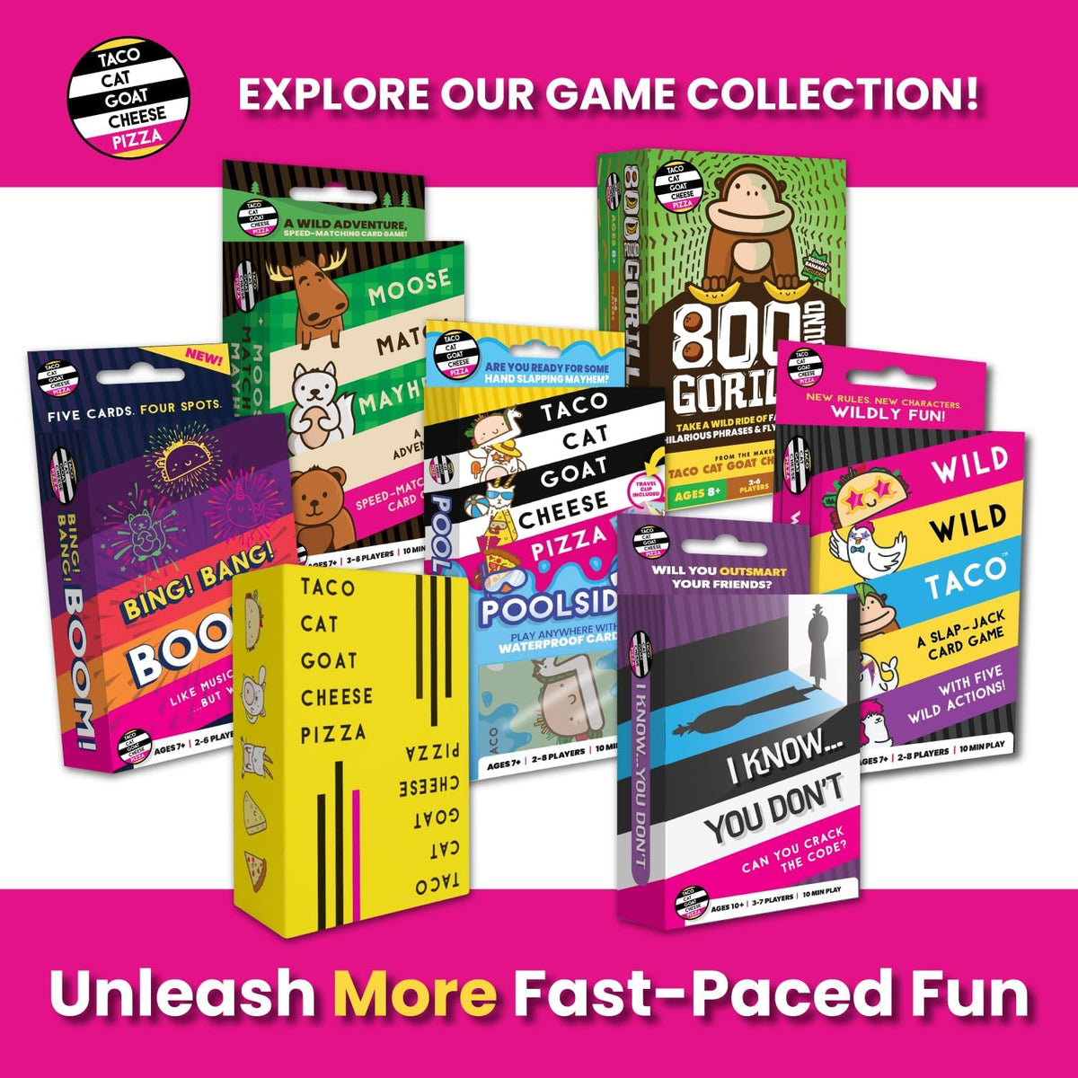 Card Game by Taco Cat Games, Age 7+, 2-8 Players