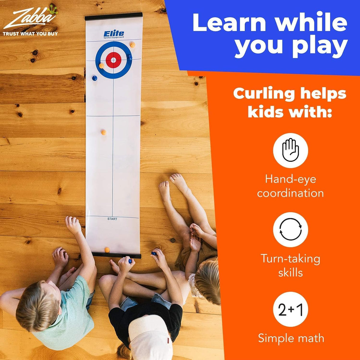 Curling Game - Tabletop Games for Adults, Kids & Families - 4 Ft X 1 Ft Mat for Indoor Fun W/Bonus Travel Bag - Ages 6 & Up