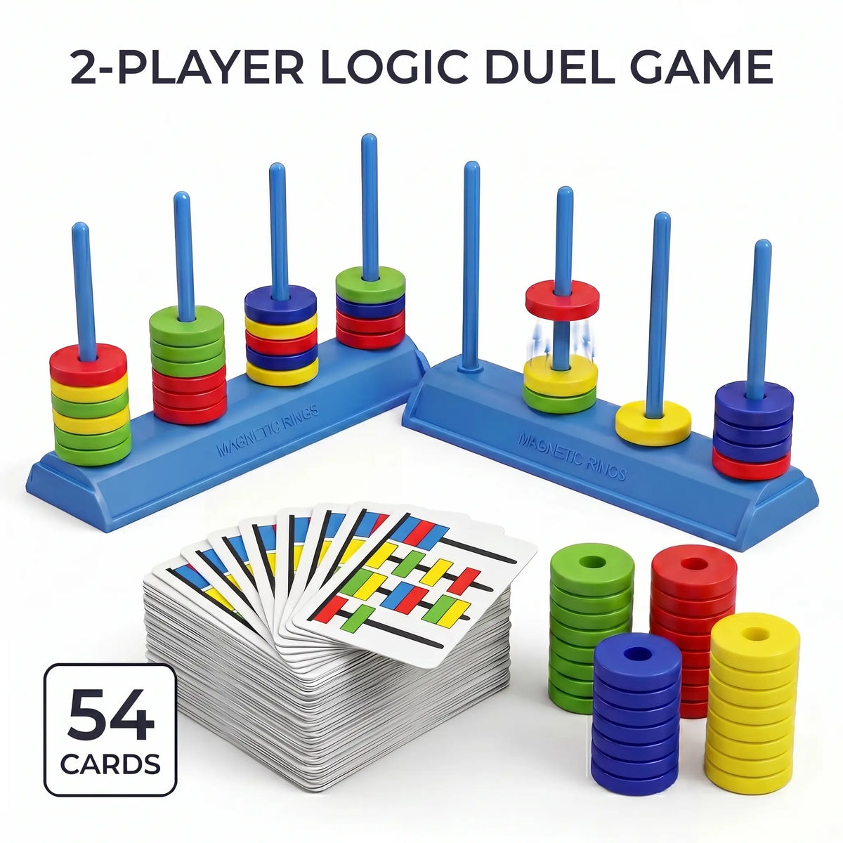 Magnetic Color Stack Game - 2-Player Logic Duel Game, Family Interactive Color Matching Board Game for Kids & Game Night Caosen Familia