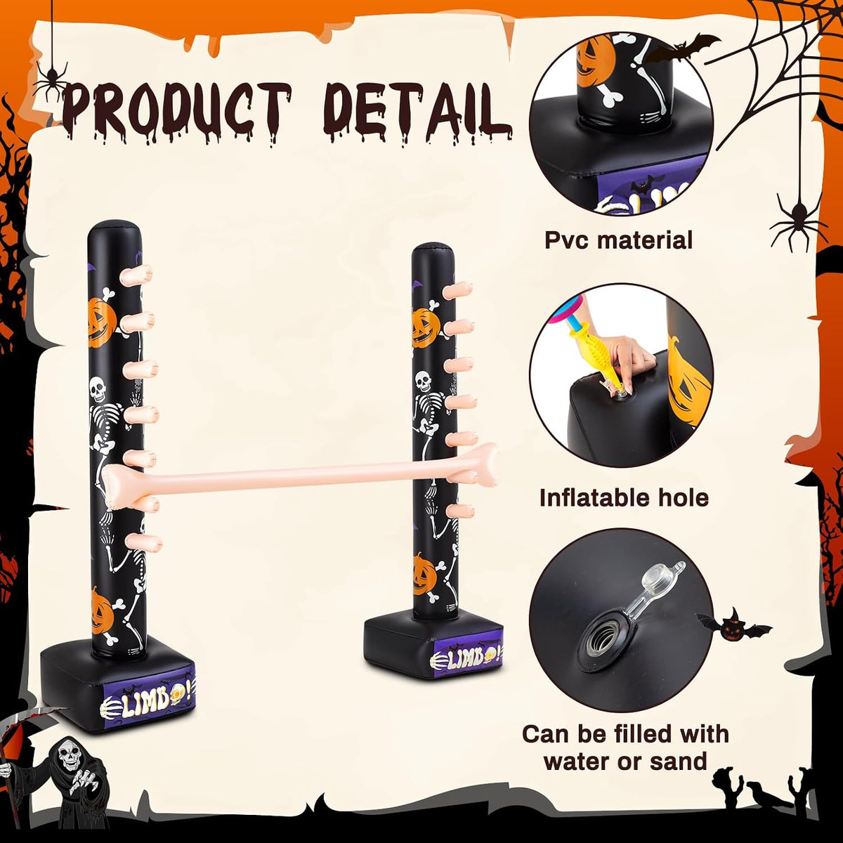 Halloween Party Games Inflatable Limbo Game for Adults