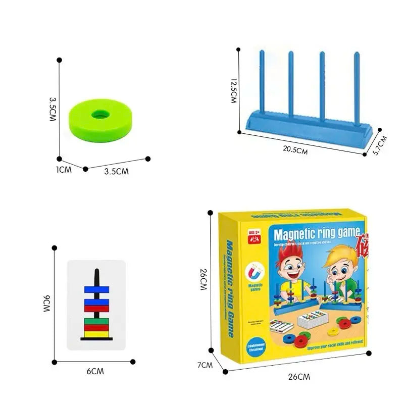 Magnetic Color Stack Game - 2-Player Logic Duel Game, Family Interactive Color Matching Board Game for Kids & Game Night Caosen Familia